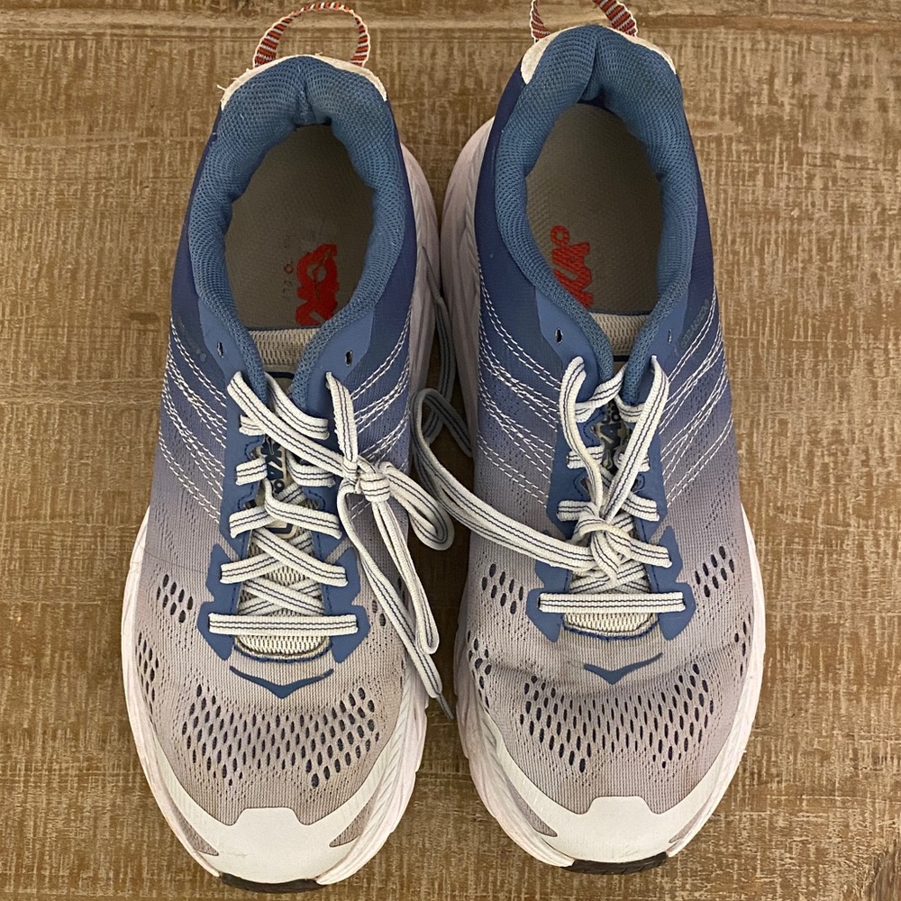 Hoka Blue and Gray Athletic Shoes